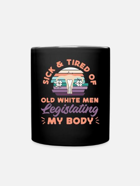 Féministe malade et fatiguée du vieux blanc - Mug uni - noir