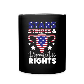 Étoiles féministes du drapeau américain - Mug uni - noir - Devant
