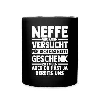 Neffe - Tasse einfarbig - Schwarz - Vorne