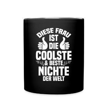 Nichte - Tasse einfarbig - Schwarz - Vorne