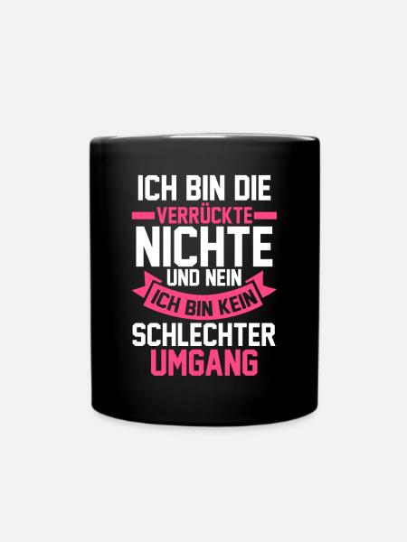 Nichte - Tasse einfarbig - Schwarz