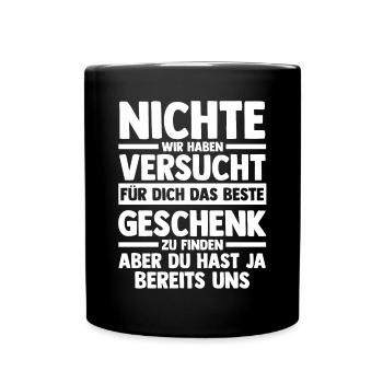 Nichte - Tasse einfarbig - Schwarz - Vorne