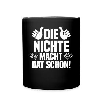 Nichte - Tasse einfarbig - Schwarz - Vorne