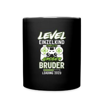 Großer Bruder 2023 Einzelkind Complete Gamer - Tasse einfarbig - Schwarz - Vorne