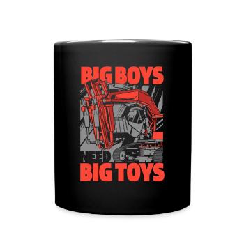 Big Boys Need Big Toys Raupenbagger Excavator - Tasse einfarbig - Schwarz - Vorne