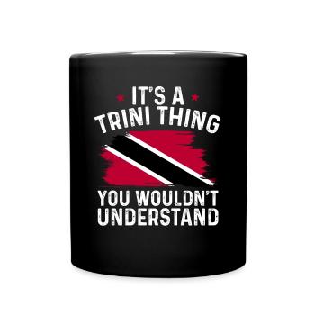 Trinidad und Tobago Flagge - Tasse einfarbig - Schwarz - Vorne
