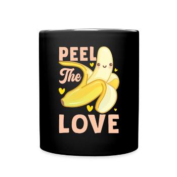 Peler l’amour banane Funny Fruit - Mug uni - noir - Devant
