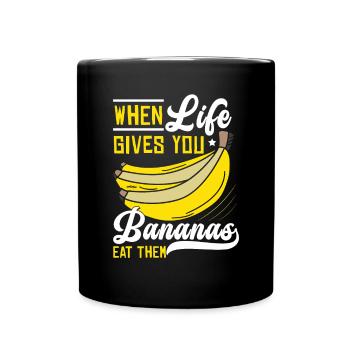 Banana Lover Saying Fruit Banana - Full Colour Mug - black - Front