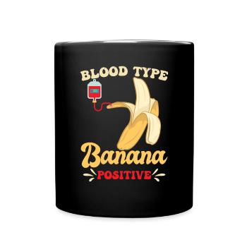 Groupe sanguin Banane Positif - Mug uni - noir - Devant