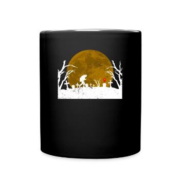 Géocacheur dans un cimetière - Geocaching - Mug uni - noir - Devant