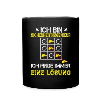 Sicherheitsingenieur Lösung lustig - Tasse einfarbig - Schwarz - Vorne