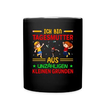 Tagesmutter Abschiedsgeschenk - Tasse einfarbig - Schwarz - Vorne