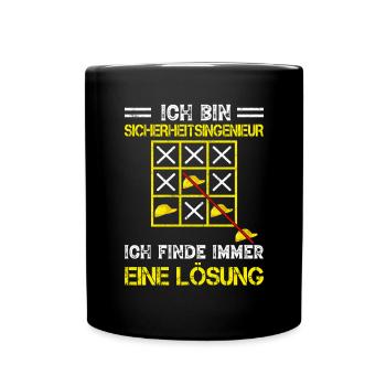Sicherheitsingenieur Lösung Geschenkidee - Tasse einfarbig - Schwarz - Vorne