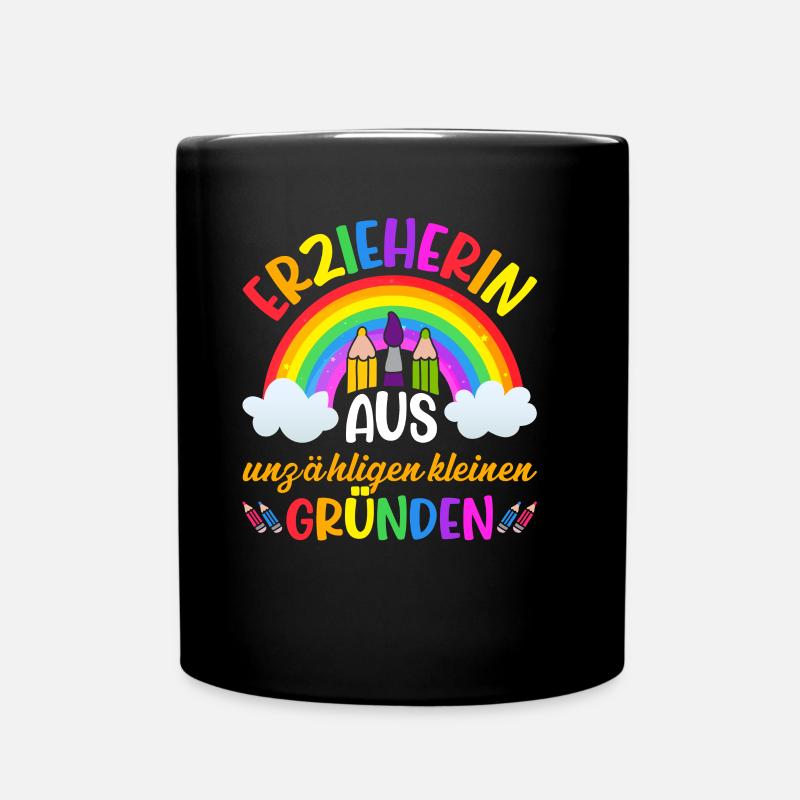 Erzieherin Abschiedsgeschenkidee Kita - Tasse einfarbig - Schwarz