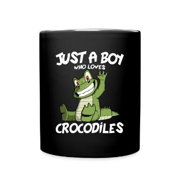 Just A Boy Who Loves Crocodile - Tasse einfarbig - Schwarz - Vorne