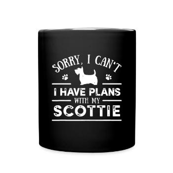 Lustiger Scottie Terrier - Lustige Geschenkidee für Hundebesitzer - Tasse einfarbig - Schwarz - Vorne