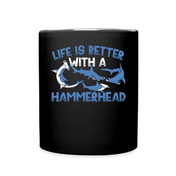 Hammerhead Shark Lover Marine Biology Underwater - Mug uni - noir - Devant