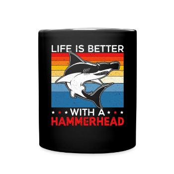Hammerhead Shark Lover Marine Biology Underwater - Mug uni - noir - Devant