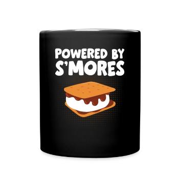 Camper Marshmallow Campfire Funny Powered By Smore - Full Colour Mug - black - Front
