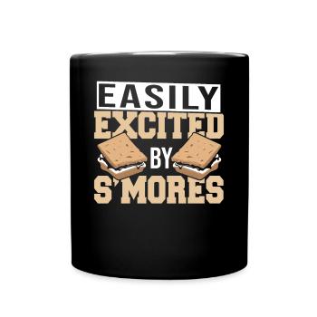 Camping Easily Excited By Smores Camper Marshmallo - Tasse einfarbig - Schwarz - Vorne