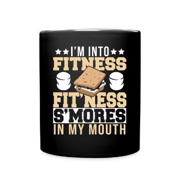 Camper drôle Je suis dans le fitness Smore dans ma bouche - Mug uni - noir - Devant