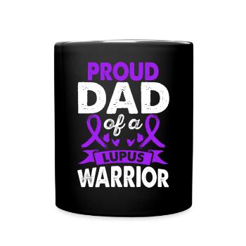Papa Of Lupus Warrior Awareness Month Lila Band - Full Colour Mug - black - Front