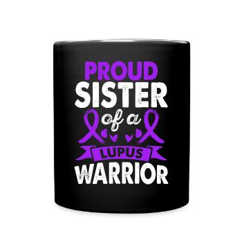 Sister Of Lupus Warrior Awareness Month Lila - Full Colour Mug - black - Front