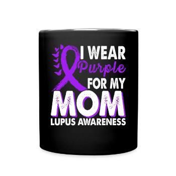 Portez du violet pour le mois de sensibilisation au lupus - Mug uni - noir - Devant