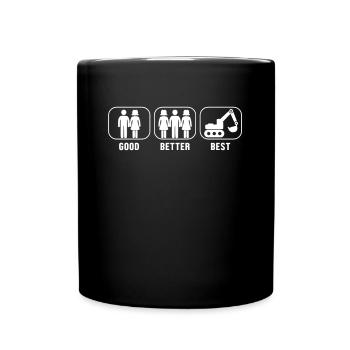 Good Better Best Excavator Excavator Duty cycle crawler crane - Full Colour Mug - black - Front