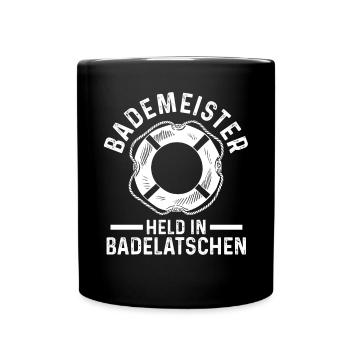 Rettungsschwimmer Bademeister - Tasse einfarbig - Schwarz - Vorne