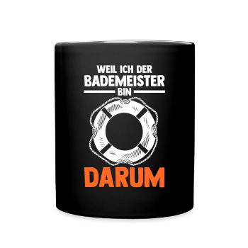 Rettungsschwimmer Bademeister - Tasse einfarbig - Schwarz - Vorne
