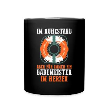 Rettungsschwimmer Ruhestand Rente Bademeister - Tasse einfarbig - Schwarz - Vorne