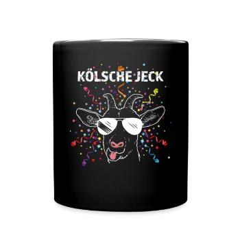 Kölsche Jeck Karneval Fasching Konfetti Colonia - Tasse einfarbig - Schwarz - Vorne