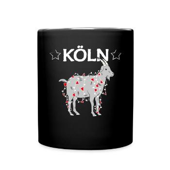 Köln Cologne Colonia Kölle Geißbock Fußballfan - Tasse einfarbig - Schwarz - Vorne