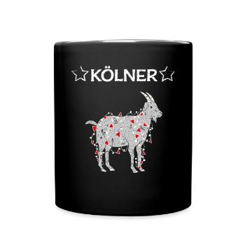 Echter Kölner Köln Colonia Fußballfan Karnevalfan - Tasse einfarbig - Schwarz - Vorne