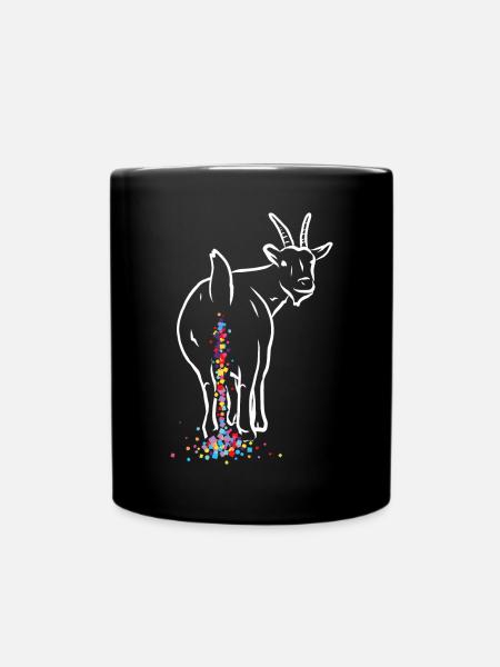 Konfetti Karneval Fasching Geißbock Kostümersatz - Tasse einfarbig - Schwarz