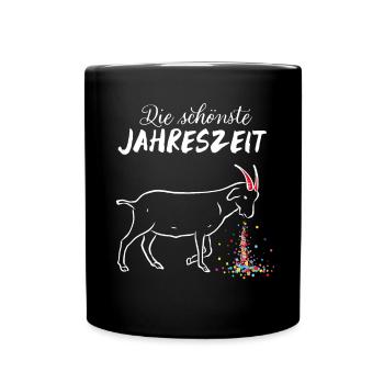 Konfetti Karneval Fasching Fasnacht 5. Jahreszeit - Tasse einfarbig - Schwarz - Vorne