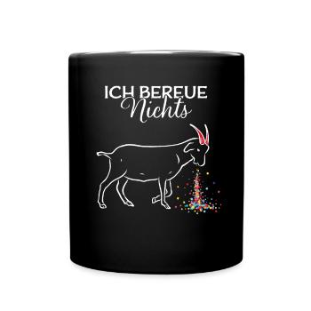 Konfetti Kotzen Karneval Fasching Kölsch Geißbock - Tasse einfarbig - Schwarz - Vorne
