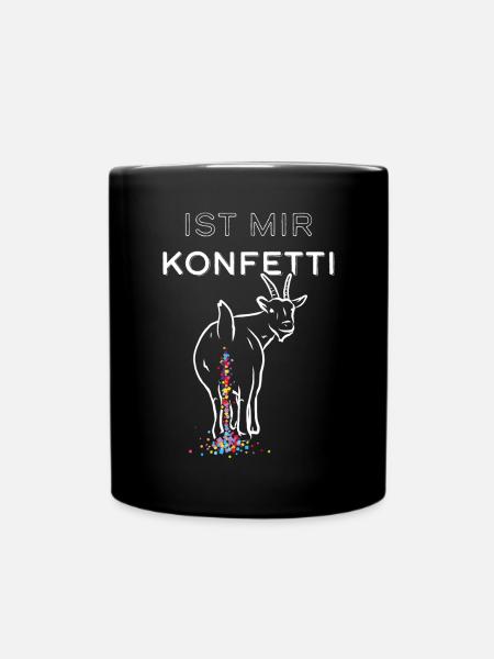Konfetti Karneval Weiberfasnacht 5. Jahreszeit - Tasse einfarbig - Schwarz