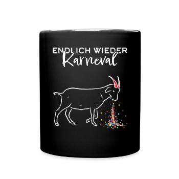 Konfetti Karneval Fasching 5. Jahreszeit Jecken - Tasse einfarbig - Schwarz - Vorne