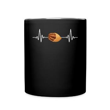 Pecannüsse Nüsse Geschenk - Tasse einfarbig - Schwarz - Vorne