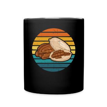 Pecannüsse Nüsse Geschenk - Tasse einfarbig - Schwarz - Vorne