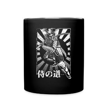 Samurai Stempel Japanische Kunst Krieger - Tasse einfarbig - Schwarz - Vorne