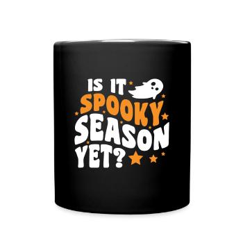 Is It Spooky Season Yet? - Halloween Kürbis - Tasse einfarbig - Schwarz - Vorne