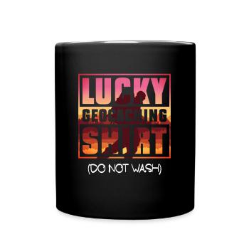 Chemise de géocaching porte-bonheur (ne pas laver) Geocaching - Mug uni - noir - Devant