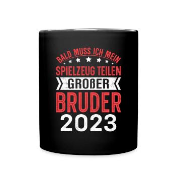Bald muss ich mein Spielzeug teilen - Tasse einfarbig - Schwarz - Vorne
