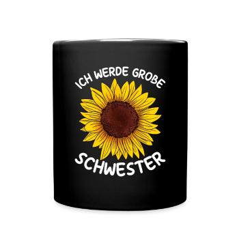 Ich werde große Schwester - Tasse einfarbig - Schwarz - Vorne