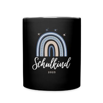 Schulkind 2023 Einschulung Erstklässler Schuljunge - Tasse einfarbig - Schwarz - Vorne