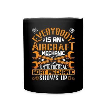 Love Airplane aviation - Full Colour Mug - black - Front