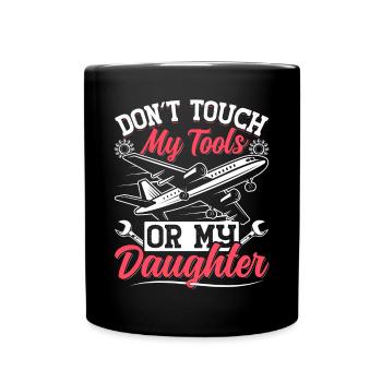 Love Airplane aviation - Full Colour Mug - black - Front